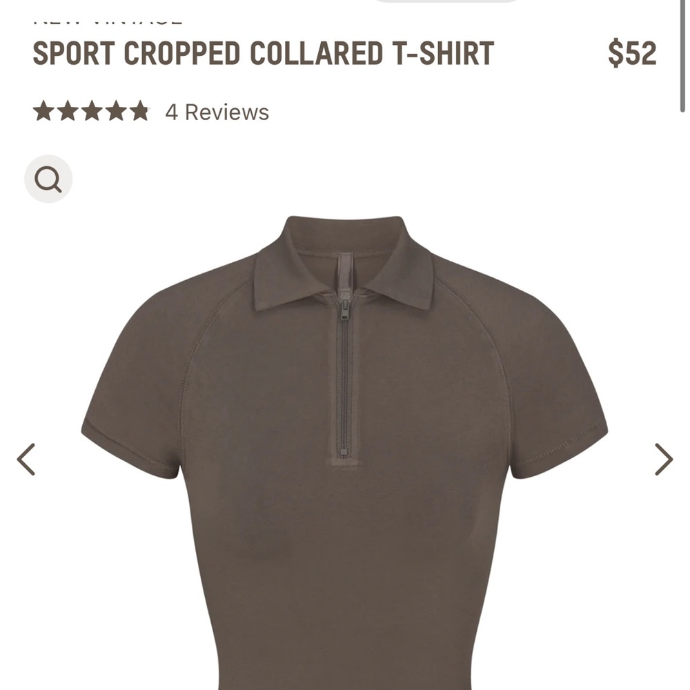 Skims. NWT. SPORT CROPPED COLLARED T-SHIRT